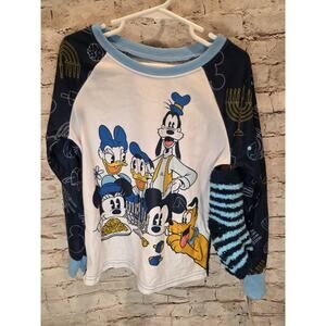 Minnie Mouse Boys 2 Piece Set Size Small 6/6X Christmas Pajama Top With Socks...